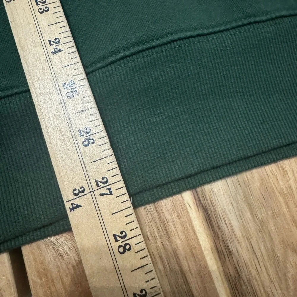 North Face Hoodie Mens L Green Jumbo Logo‎ Sweatshirt Outdoor Fleece Pullover